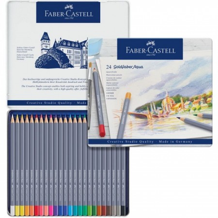 Chì Màu Nước Goldfaber, Hộp Thiếc 24 Màu 